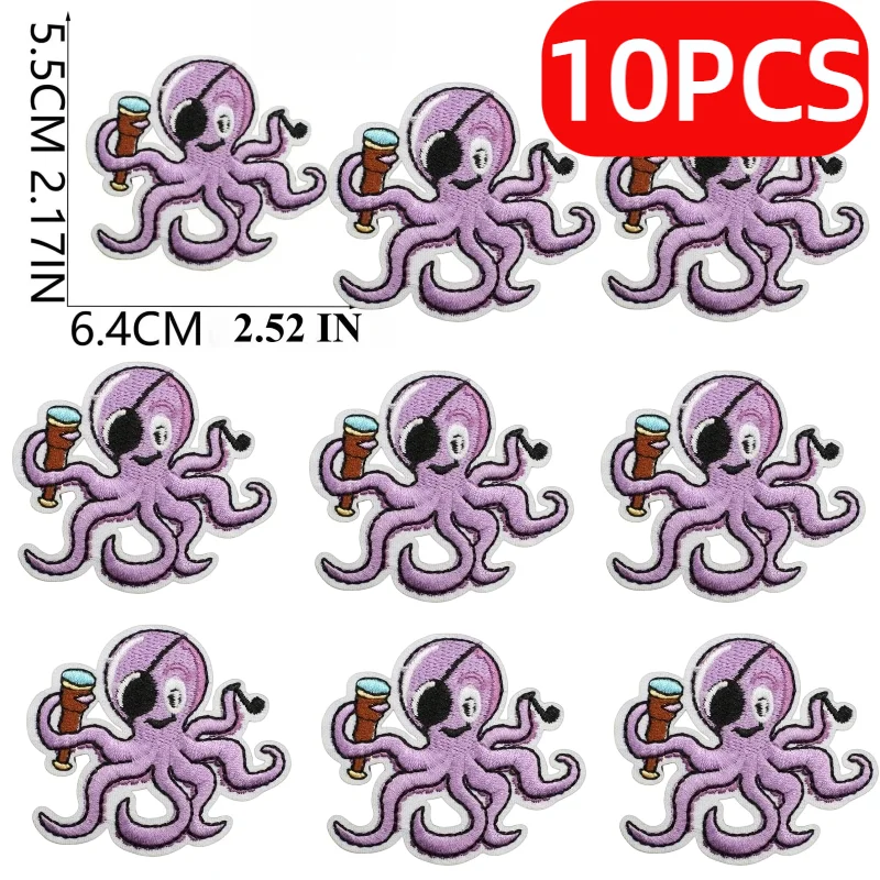 10/12PCS Wholesale Pirate Ship Embroidery Cloth Treasure Map Label Cartoon Telescope Patch Children's Team Decoration Ironing
