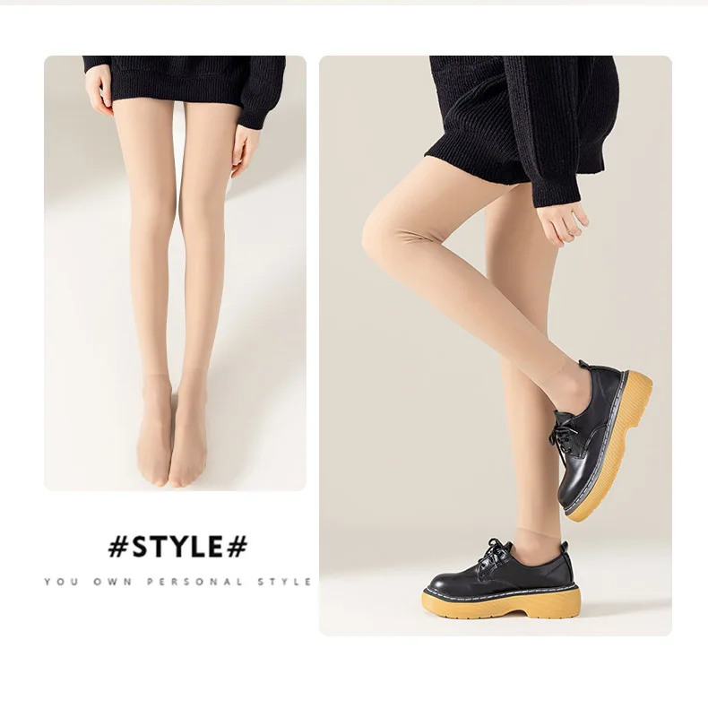 2023 New Design 165- 185cm Tall Lengthened Women Leggings First Line Thick Velvet Flesh Color Pantyhose Water Light Leg Artifact