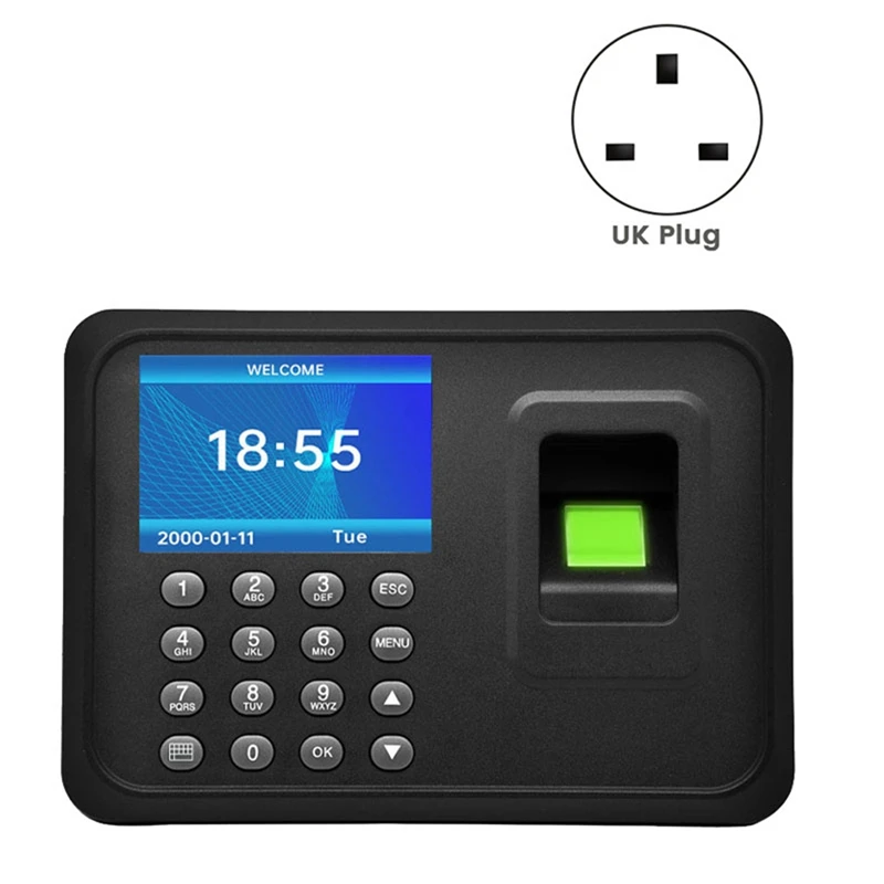 Fingerprint Attendance Machine Biometric Attendance System 1000 Fingerprint Capacity Support USB Driver Download UK Plug