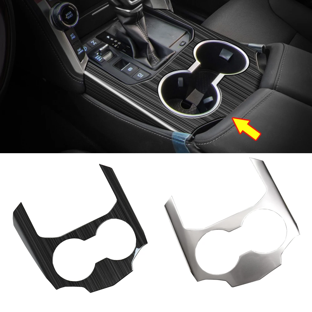 

Land Cruiser 300 2022 2023 Silver/Black Stainless Cup Holder Trim Cover For Toyota LC300 Accessories