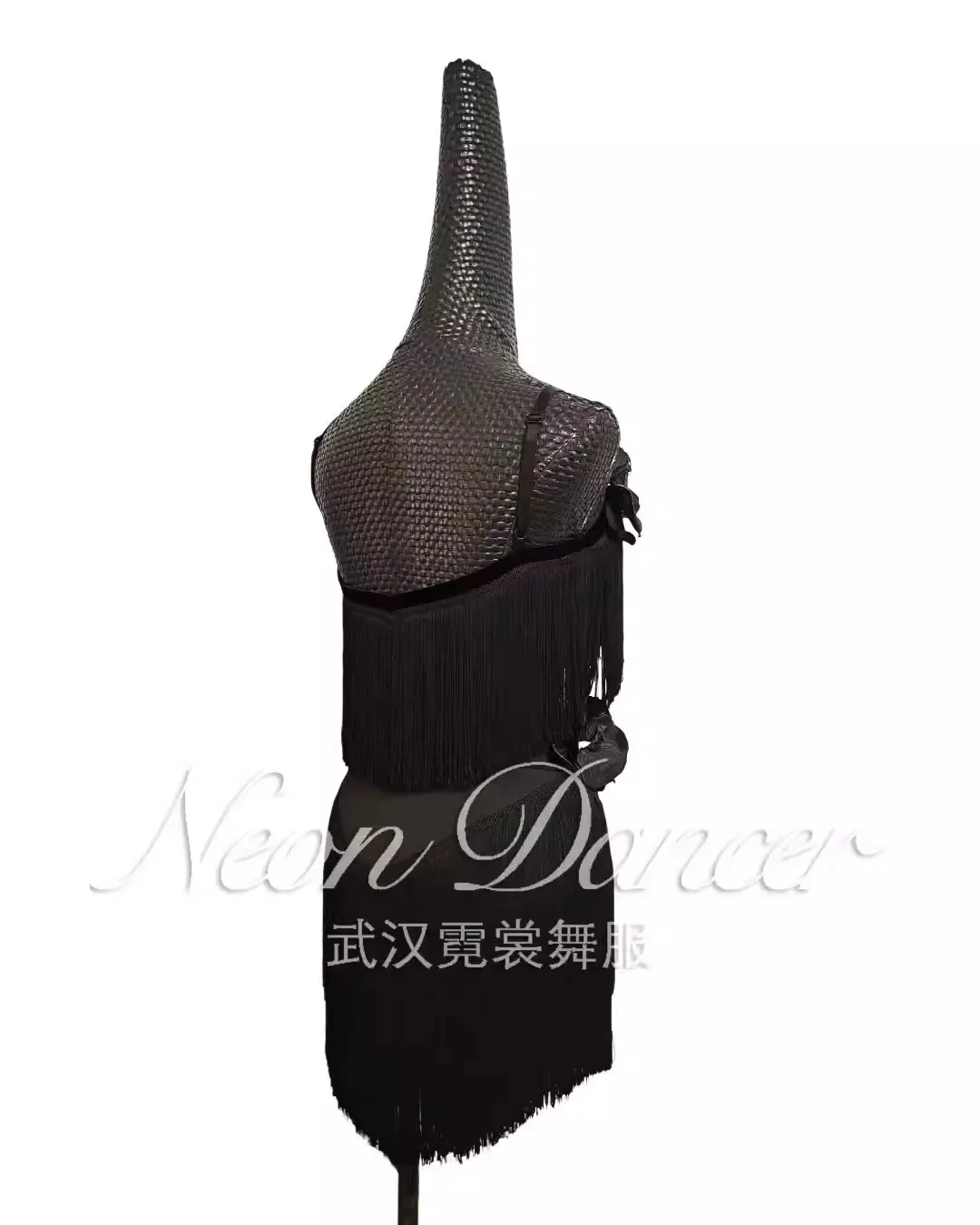 Neondancer Professional Women's Latin Dance Training Clothes New Suspender Tassel Skirt Suit