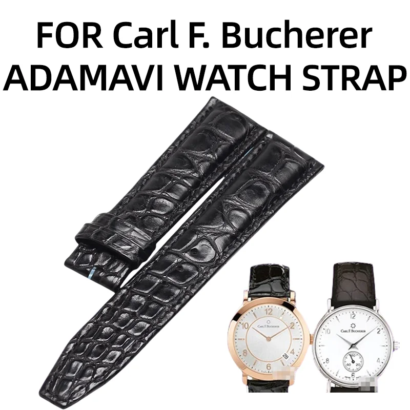 Correa de reloj de piel para ALLIGATOR CARL F. BUCHERER ADAMAVI