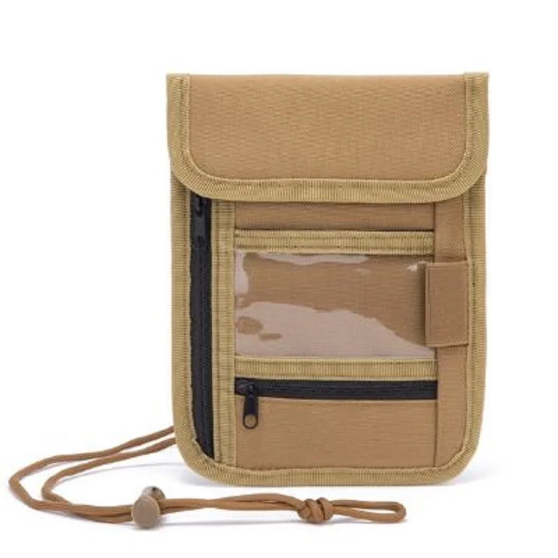 Camouflage Tactical ID Fanny Pack Document Cover Chest Hanging Shoulder Bag Neck ID Handbags Exhibition Work Student ID Set