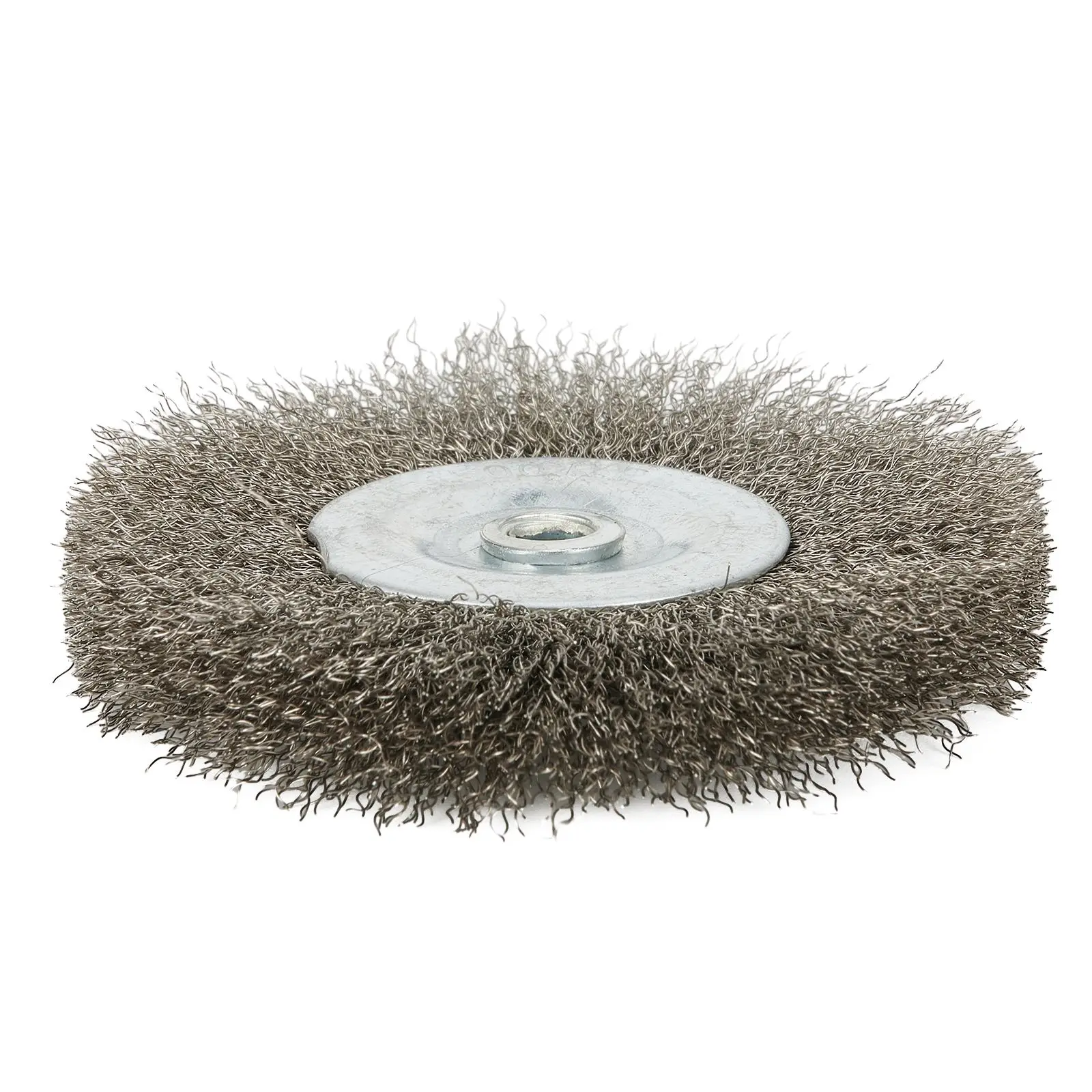 احصل على النهاية المثالية مع فرشاة عجلة سلكية من الفولاذ المقاوم للصدأ مجعدة مسطحة مقاس 3 بوصات لطاحونة الزوايا لأدوات القطر الصغيرة #2