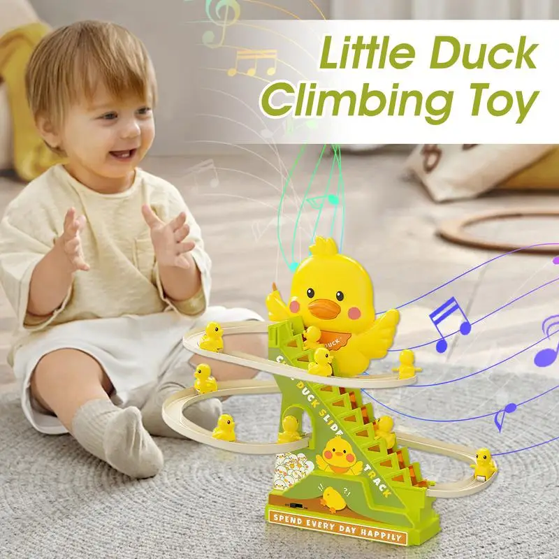 Jouets d'escalade de canards, ensemble de jouets coulissants avec musique, éducatif, interactif, dessin animé d'animaux, course amusante pour la journée des enfants