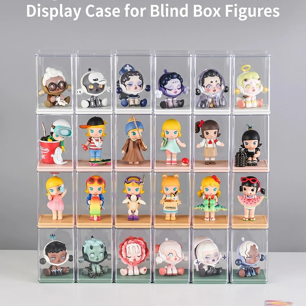 Clear Acrylic Dustproof Display Case Single Blind Box Action Figure Display Stand Storage Organizer for Collectibles