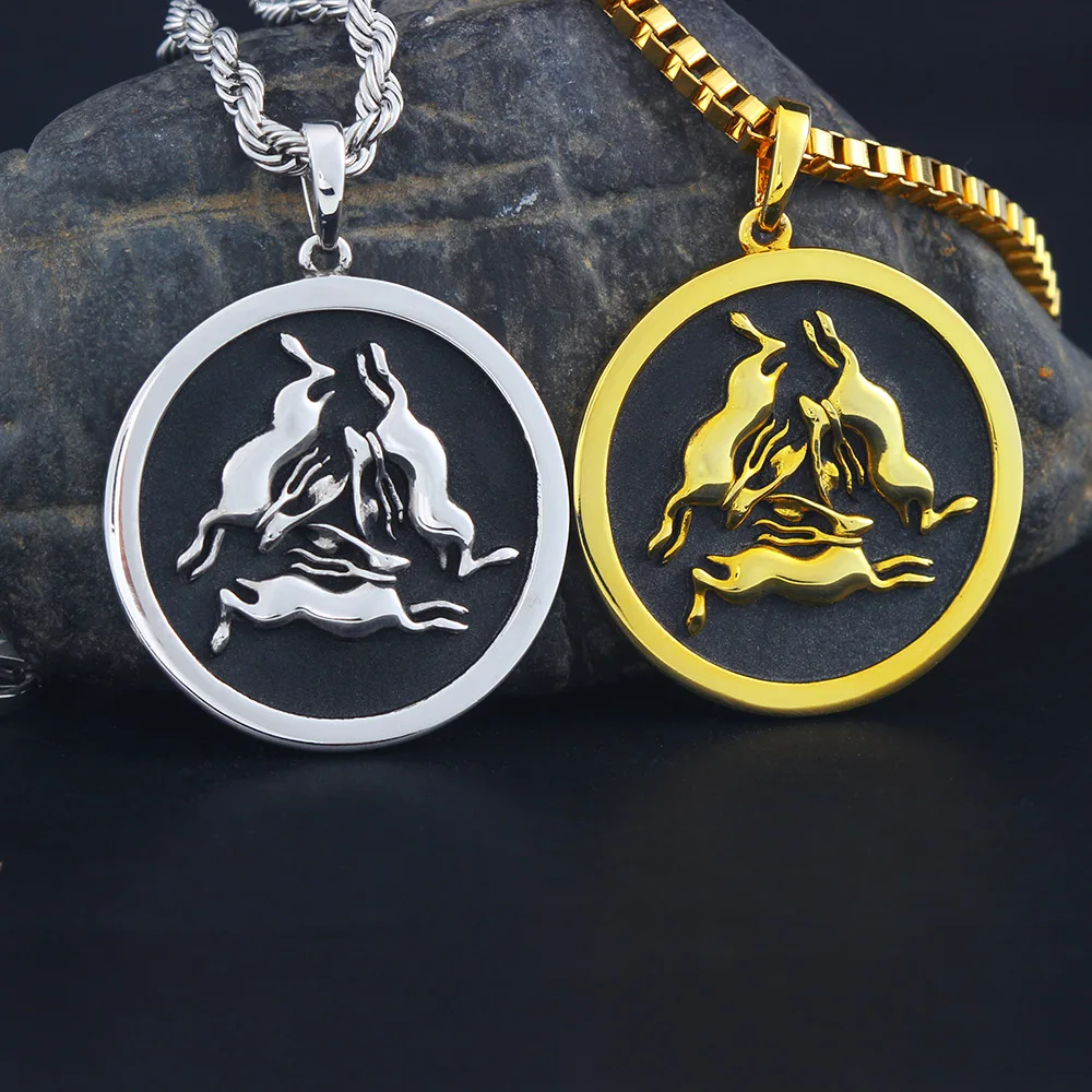 

Three Rabbits the Circle Of Life Sterling Silver Pendant