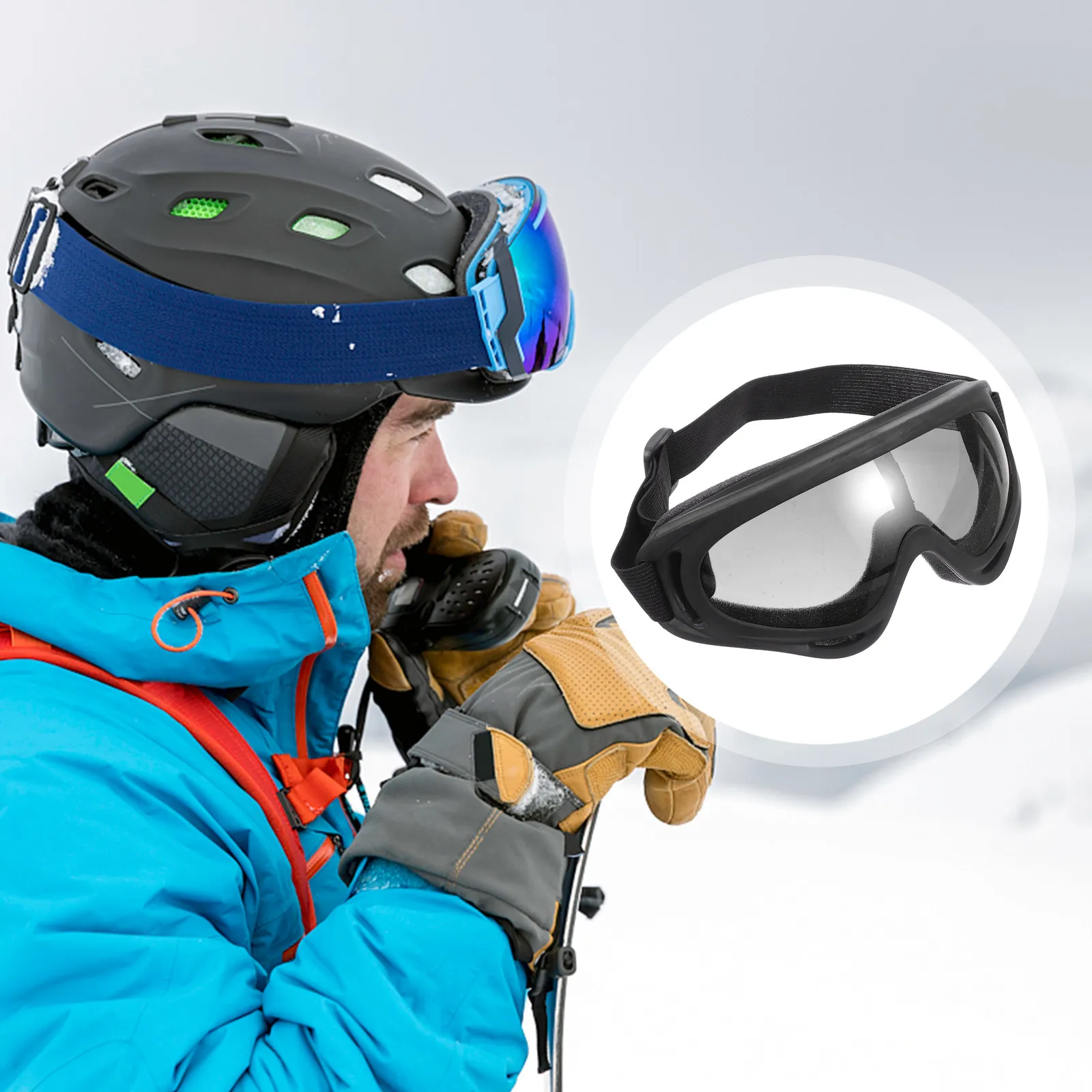 

1Pcs Lightweight Windproof Ski Goggles Outdoor Sports Eyewear Premium Pc Material Sandproof One Size Fits Most Ski Goggle Sports