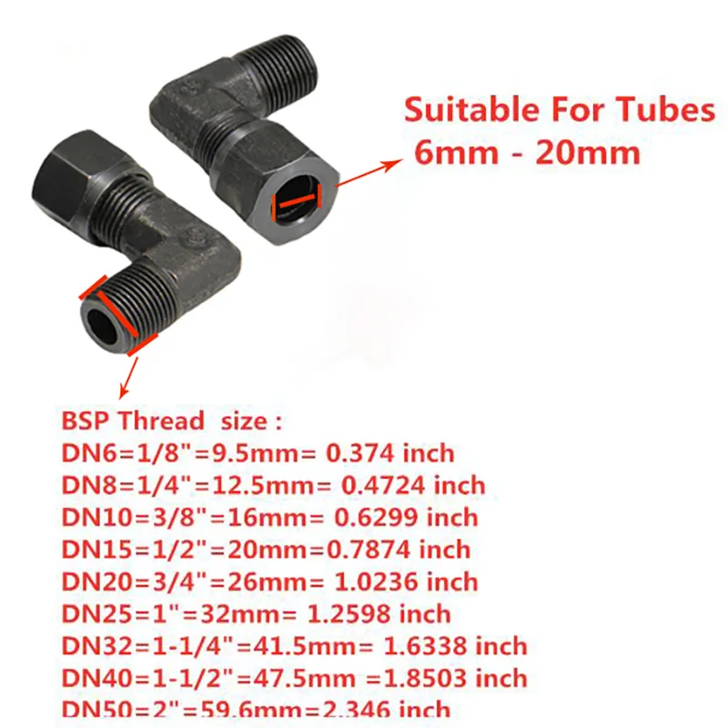 Hydraulic Carbon Pipe Joint High Pressure Tubing Transition Joint Male Thread 1/8