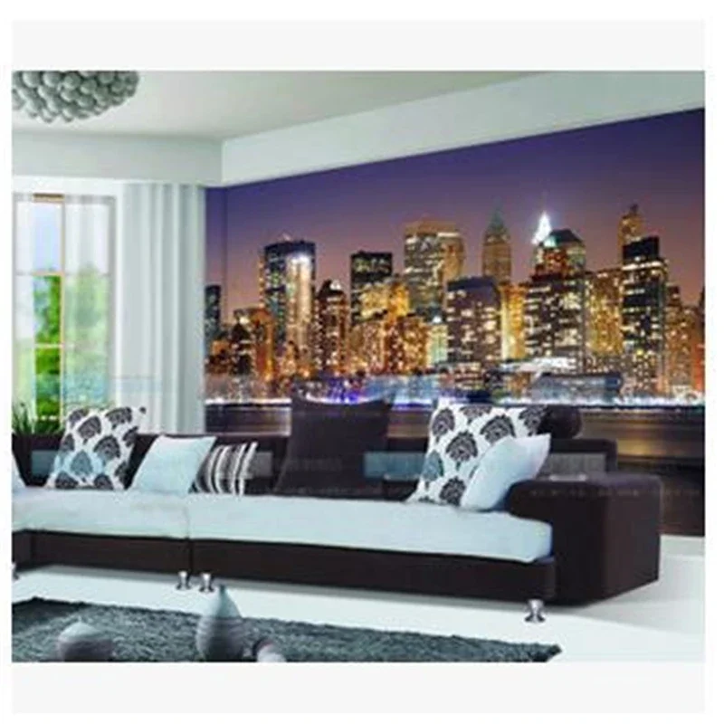 

Обои beibehang, 3D стереоскопические архитектурные ночные фрески, фон для телевизора, обои для гостиной и спальни, 3D papel de parede