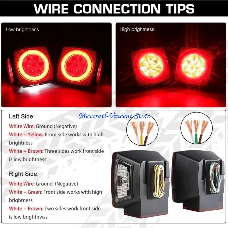 

A70F 12V LED Rear Square LED Lamp Universally Car Lights Tail Brake Stop Light Lamp Car Tuning Accessories