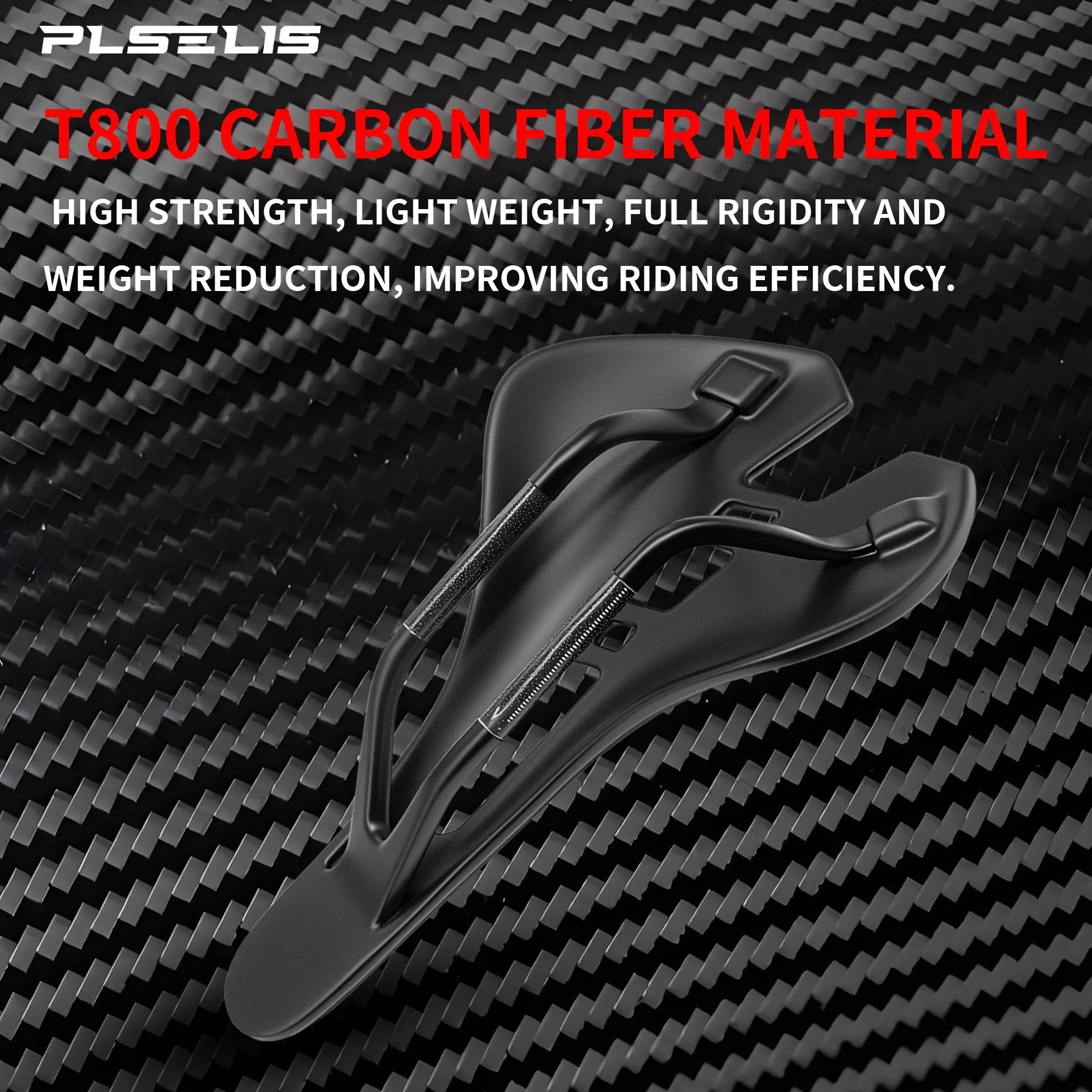 PLSELIS خفيفة للغاية عالية القوة T800 ألياف الكربون 130 جرام السرج الطريق وسادة مقعد السيارة جوفاء تنفس غير خانق دراجة الوصول #3