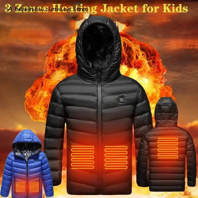 Chaqueta calefactable para niños, hombres y mujeres, chaqueta con carga USB, chaleco calefactable de invierno, ropa térmica eléctrica, chaqueta de senderismo lavable para niños