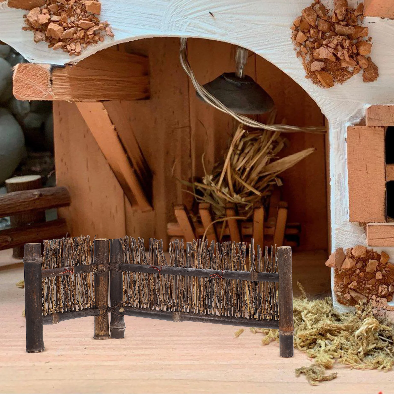 

Miniature Fence Screen 24cm Garden Bonsai Micro Landscape Decorative Fairy Garden Home Decor Sushi Plating Fence