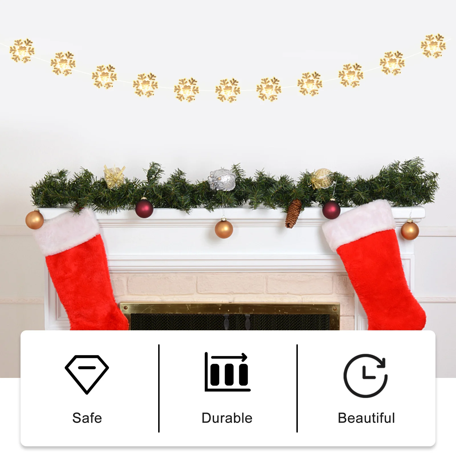 

Snowflake LED String Lights Christmas Decoration Lamp for Xmas Tree Bedroom Party Twinkle Light Copper Wire Decorative Lighting