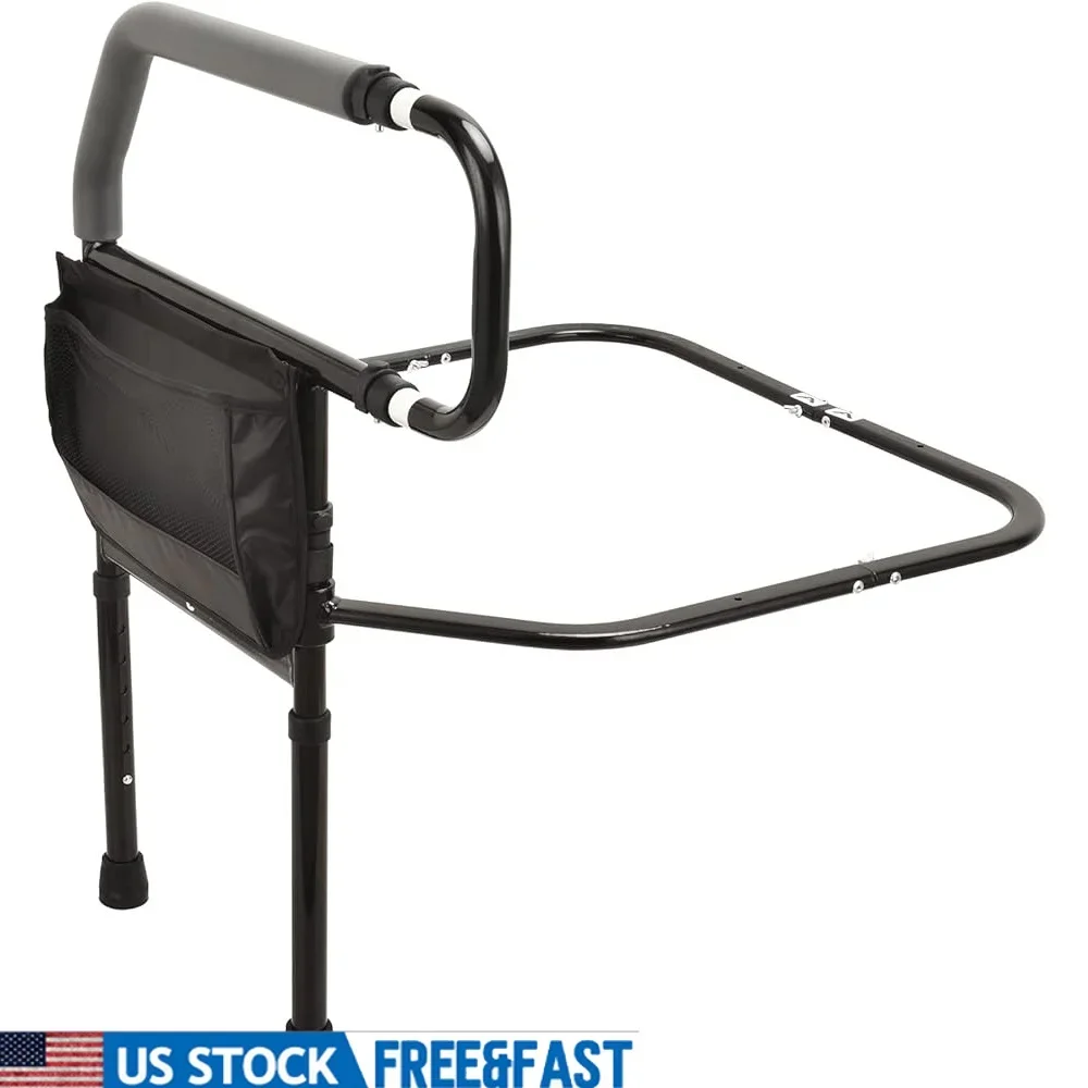 

Поручень для кровати для пожилых людей с карманом для хранения, регулируемые поручни для безопасной кровати, вспомогательное устройство для пожилых людей и взрослых, домашнее использование