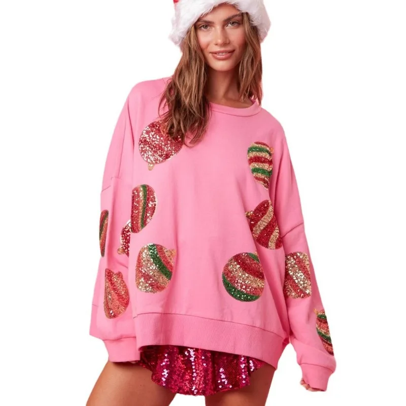 Women s Loose Valentine s Day Sweatshirt Horseshoe Boots Print Crew Neck Long Sleeve Pullovers Fall Winter Casual Tops Shirts