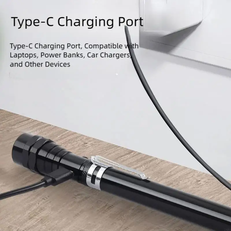  Rechargeable Telescopic Work Light with Builted in Ruler Bendable Flashlight