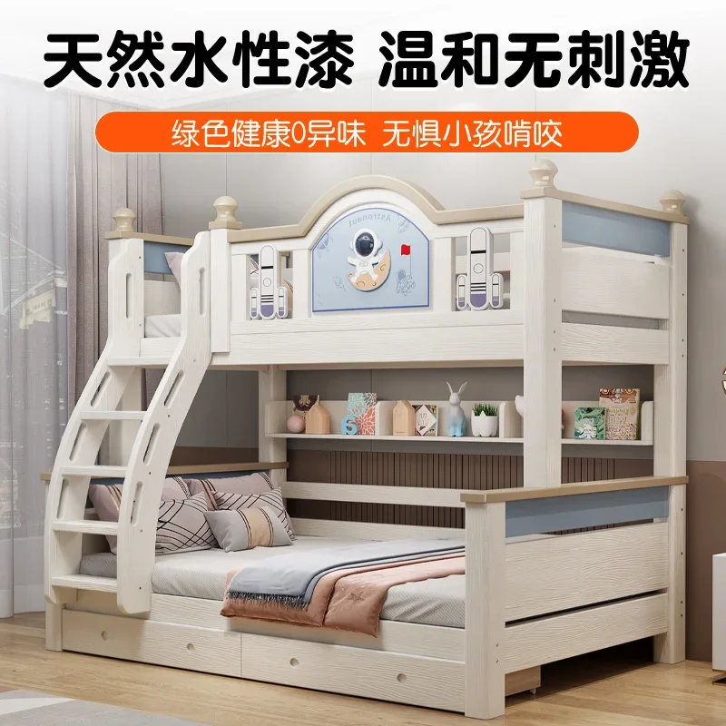 Full solid wood upper and lower beds Bunk beds Two-layer children's  Small apartment mother and child beds Men's and women's