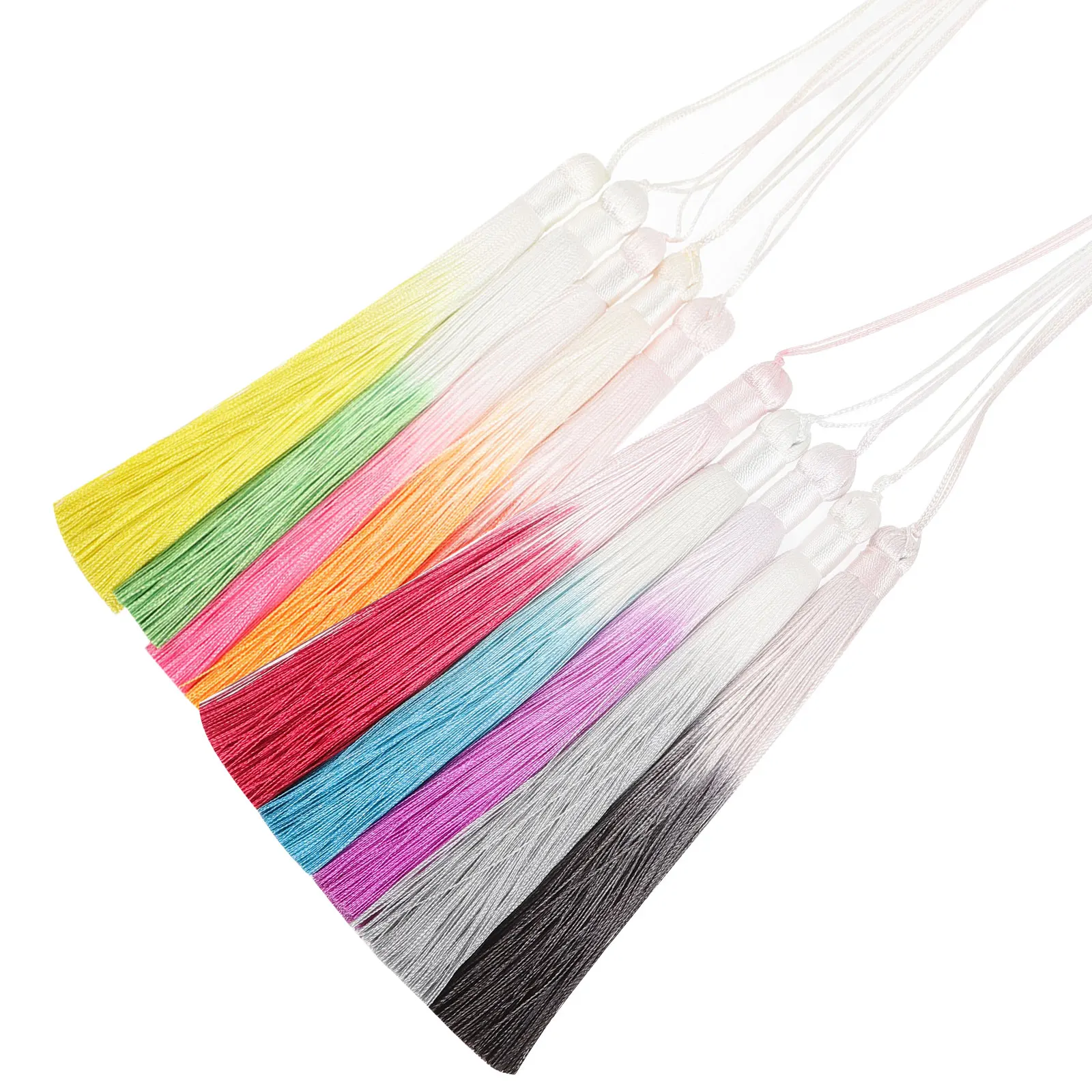 

Polyester Tassel DIY Craft Key Ring Accessory Macrame Hanging nament Jewelry Pendant Color Gradient Decorative Bookmark H made
