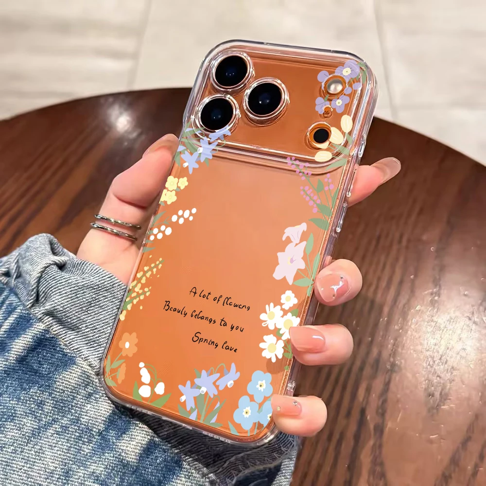 Wildflower Botanical Border Clear Phone Case For Xiaomi Redmi Note 14 Pro 13 12 Note 11 10 Pro + 13C 5G 4G Soft Shockproof Cover view 4