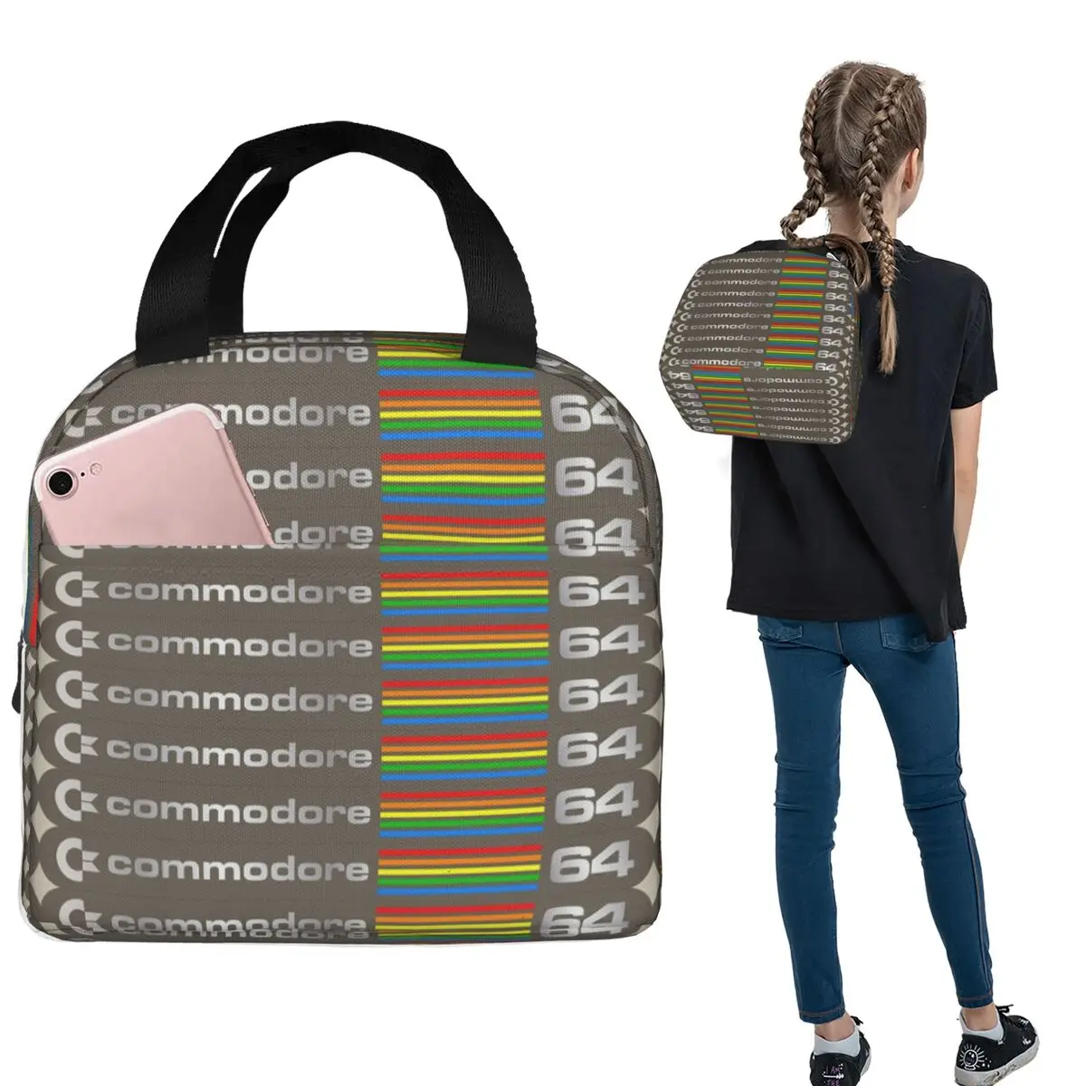 Commodore 64 - Version 3a Insulated Lunch Bag for Women Children Portable Food Boxes Thermal Lunch Box Tote