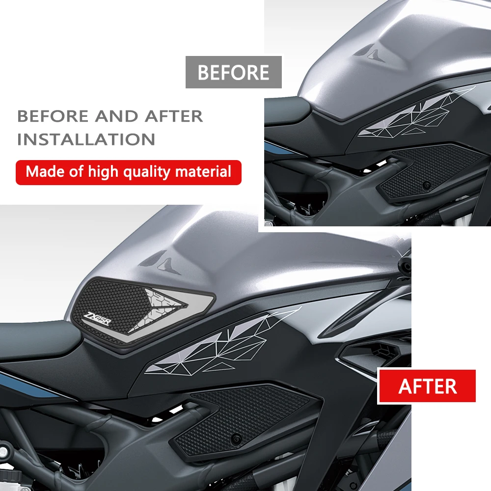 For Kawasaki Ninja ZX-25R 2024 ZX25R 2023 ZX 25R 2019-2022 Motorcycle Fuel Tank Pad Tank Traction Anti-Slip Side Knee Stickers