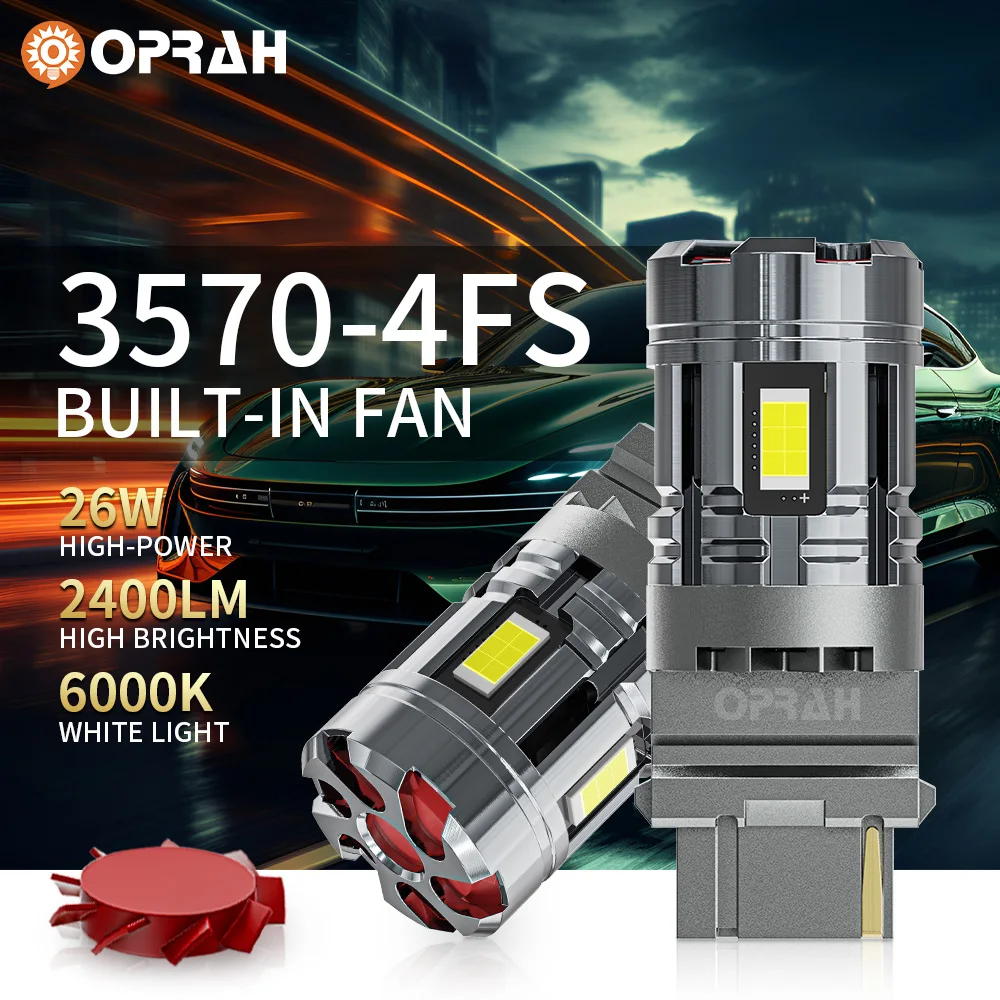 2pcs High Power LED 1156 P21W PY21W Car Light 1157 P21/5W 7443 W215W CANBUS No Error 3570SMD With Fan DRL Running Signal Lamp12V