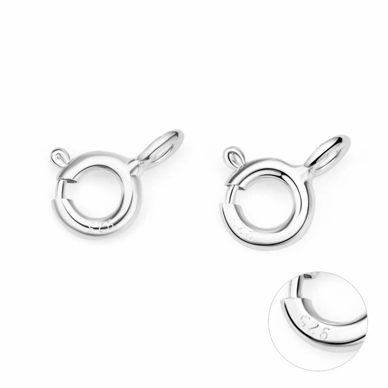 2/5pcs 925 Sterling Silver Spring Ring Clasp With Open Jump Ring for Bracelet Necklace Connectors DIY Jewelry Making Supplies