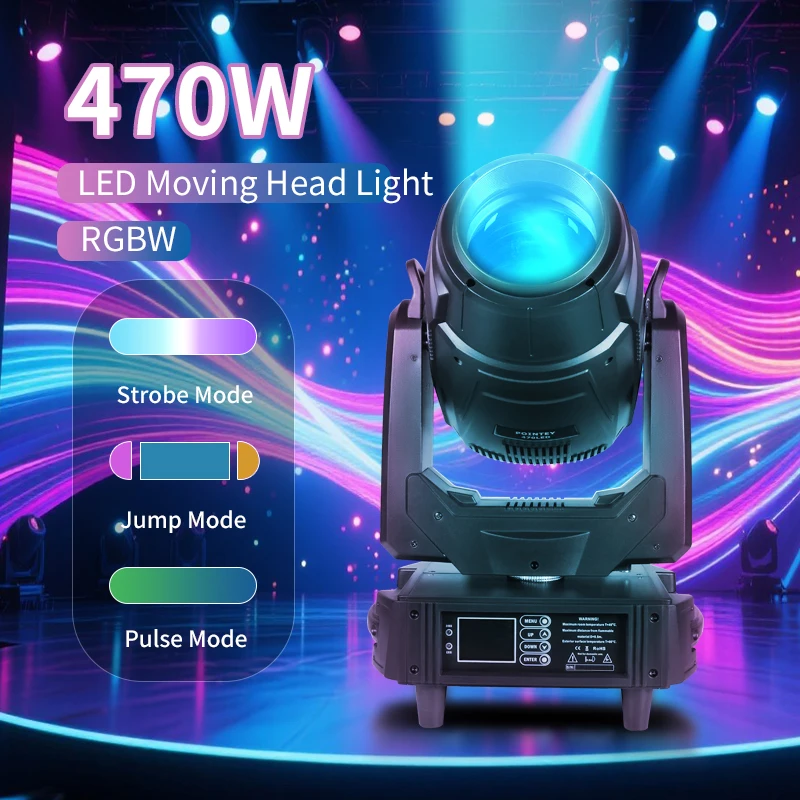 Reflektor LED 470W z Wzorami Ruchomymi Głowicą DMX Projektor Światła Sceniczne DJ Występ Światło Pokaz Ślub Koncert