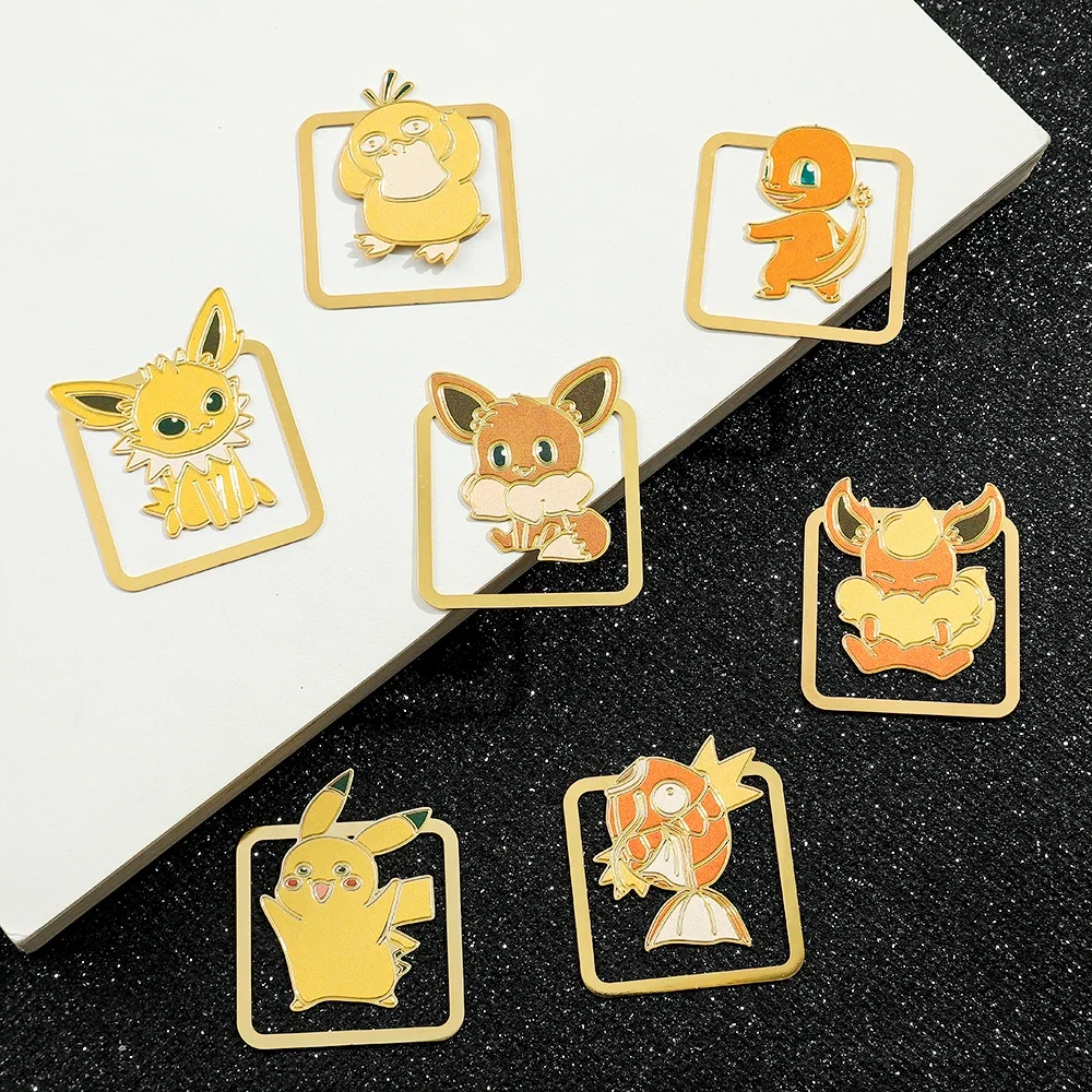 Pokemon Pikachu Metal Books Page Marks Toys Party Decor Favors Birthday Wedding Gifts Bookmark Collection Pocket Monster