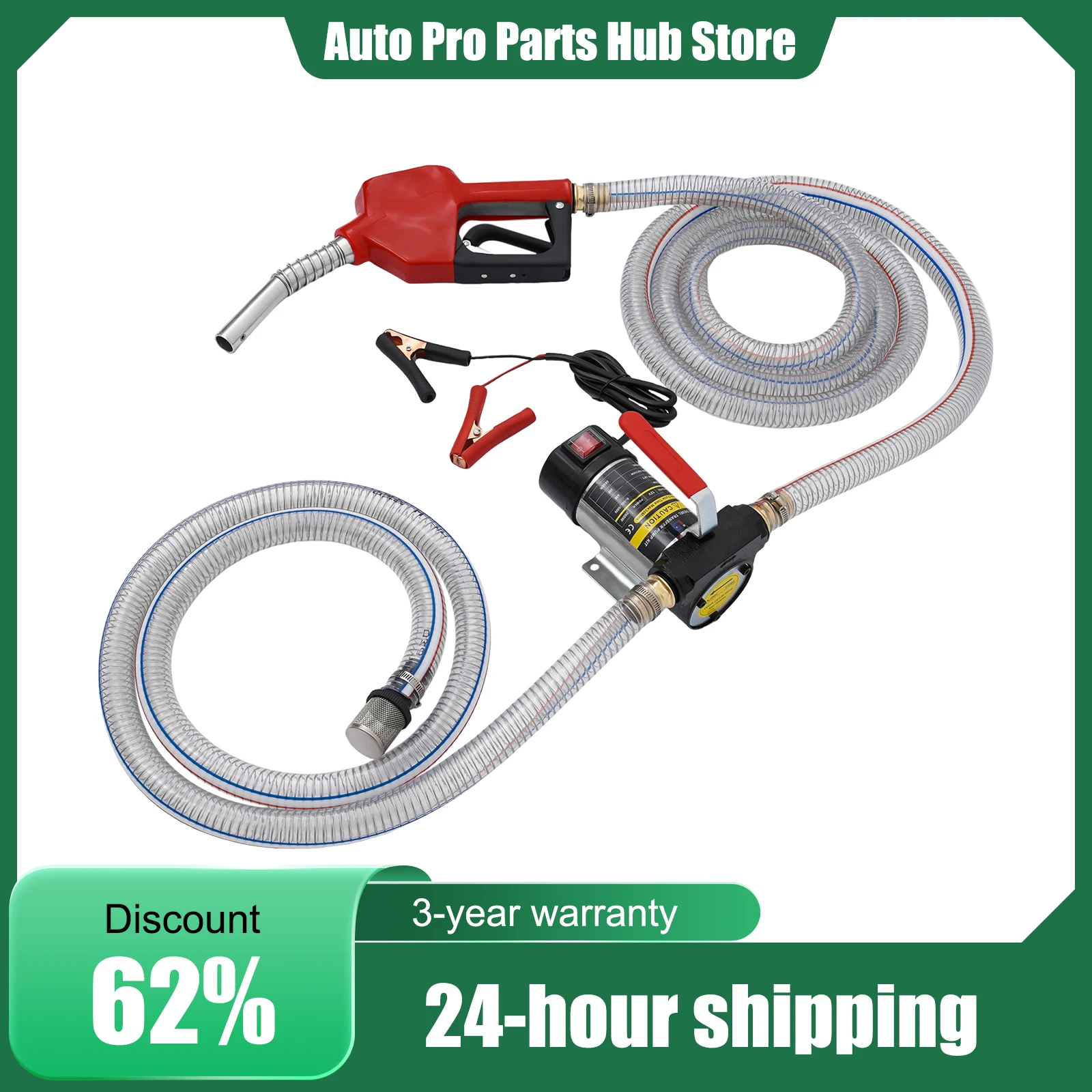 Pompa di trasferimento carburante elettrica autoadescante 175W 12V, 50L/min Estrattore diesel olio motore Pompa diesel autoadesiva Pompa cherosene