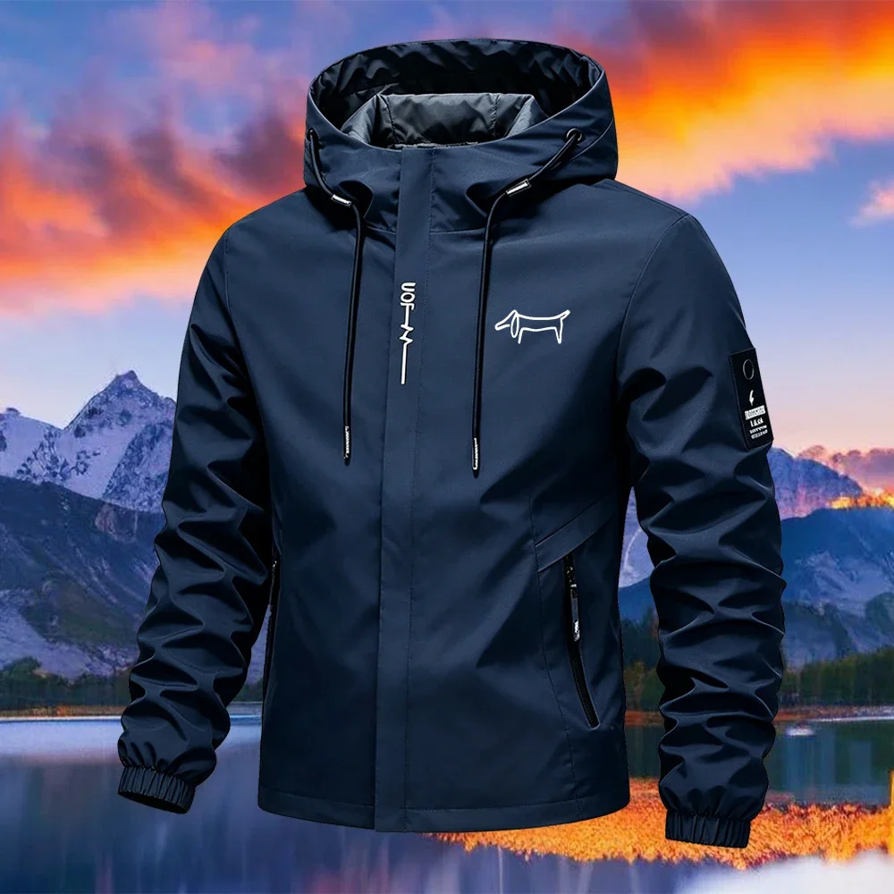 Men's Waterproof Rain Jacket Lightweight Outer Hooded Outdoor Raincoat Hiking Windproof Jacket Climbing Outdoor Jackets