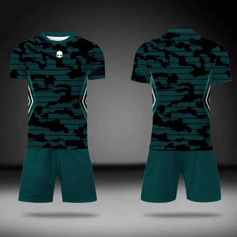 2025 Round Neck Short Sleeved Shorts Set Summer New Sportswear Men's 3D Printed Set Tennis and Basketball Sportswear