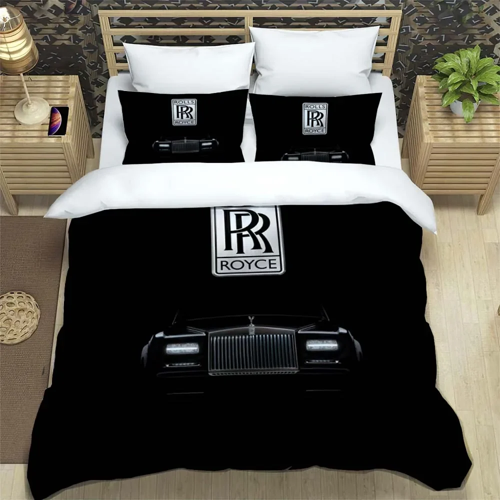 Custom R-Rolls-Royce Pattern Quilt Cover With Pillowcases Microfiber 3D Digital Printed Bedding Set Twin Full Queen King