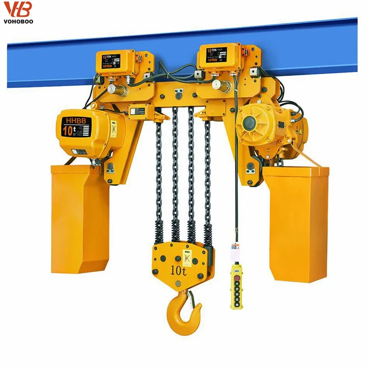 Customized 1 2 3 5 10 Ton HHBB Model Electric Chain Hoist With Hook And Trolley