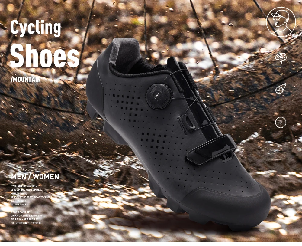Santic Radfahren MTB Schuhe Männer Professionelle Mountainbike Schloss MTB Radfahren Schuhe Zubehör Atmungsaktive Self-Locking Schuhe – Detail 1