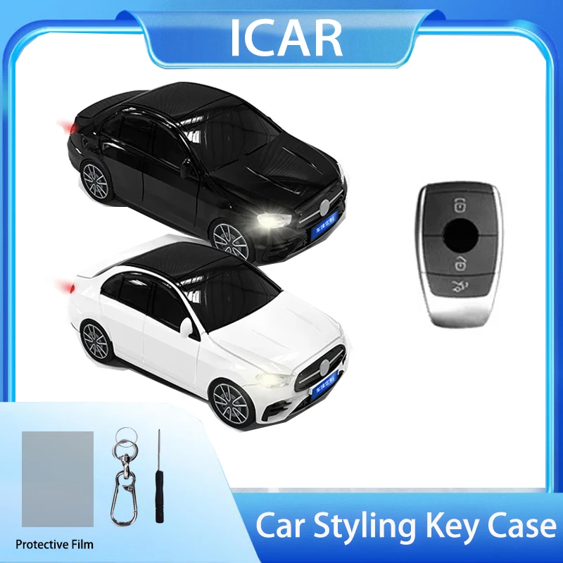 For Benz E Class Car Model Key Case for Mercedes Benz E C S GLC Class E200 E400 E63 W213 S550 S560 C260 A200 Key Cover Keychain