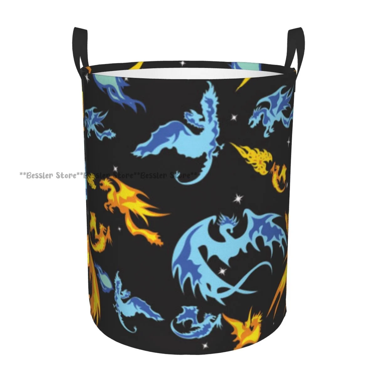 Dragon War Pattern Waterproof Storage Bag Household Dirty Laundry Basket Folding Clothes Organizer