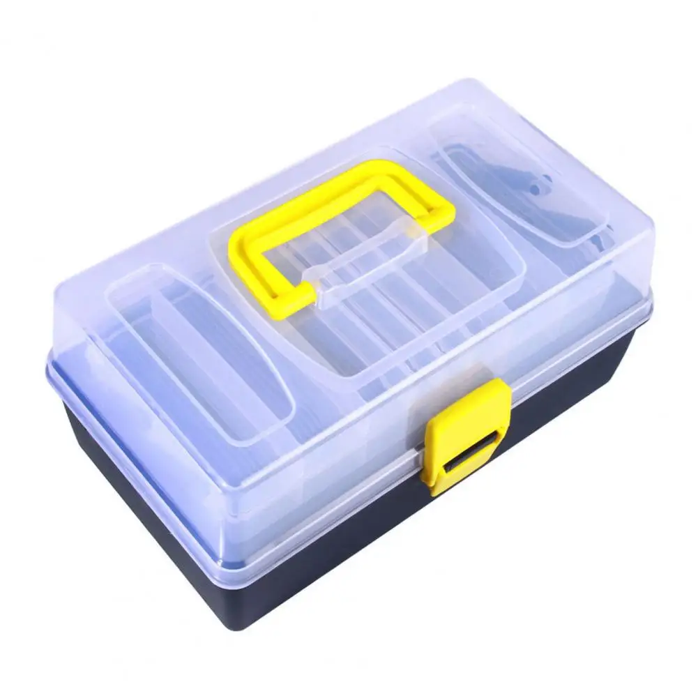 Fishing Lure Container Heavy Duty 3-layer Fishing Lure Box with Portable Handle for Baits Tools Organization for Anglers