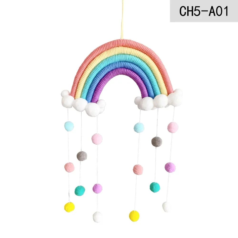 Nouveau bricolage corde arc-en-ciel tenture murale décoration tissée à la main arc-en-ciel décoration nordique ornement bébé chambre accessoires salon