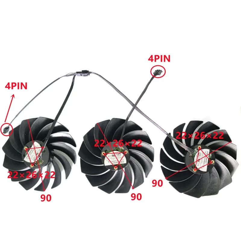 NEW PVA080E12R RTX 3080 3080Ti Vulcan OC GPU Fan，For Colorful RTX 3090 3080TI 3080 3070 3060TI Vulcan Video Card Cooling Fan