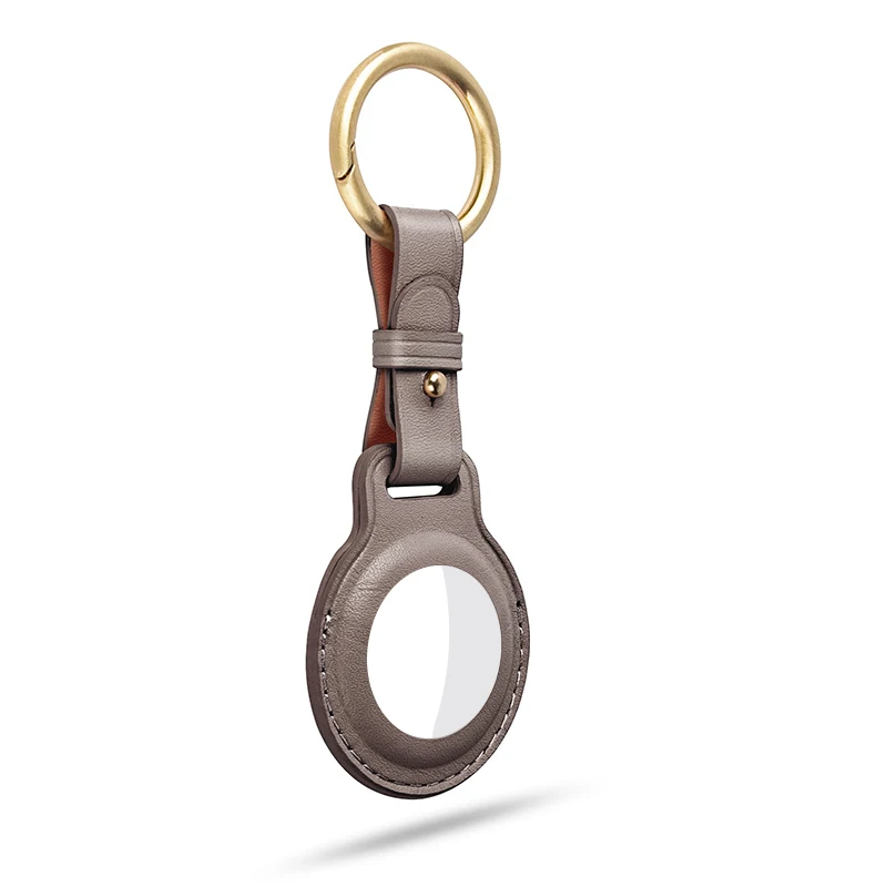 Kuh Leder Schutzhülle Für Apple AirTags Schlüsselbund Locator Abdeckung Tasche Mode Haustier Anhänger Air Tag Zubehör – Detail 4