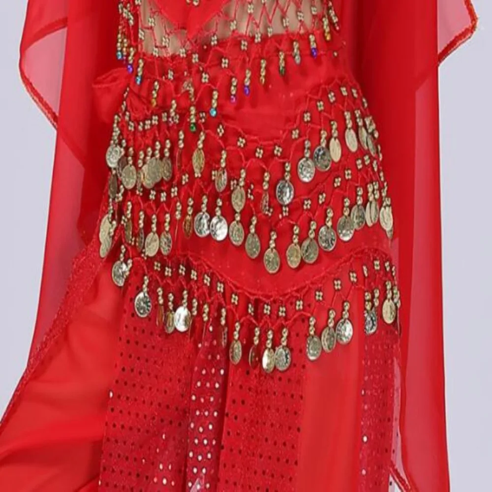 

128-канальный пояс для танца живота — трехрядный набедренный шарф с бахромой для сценических выступлений, соревнований и продвинутой практики