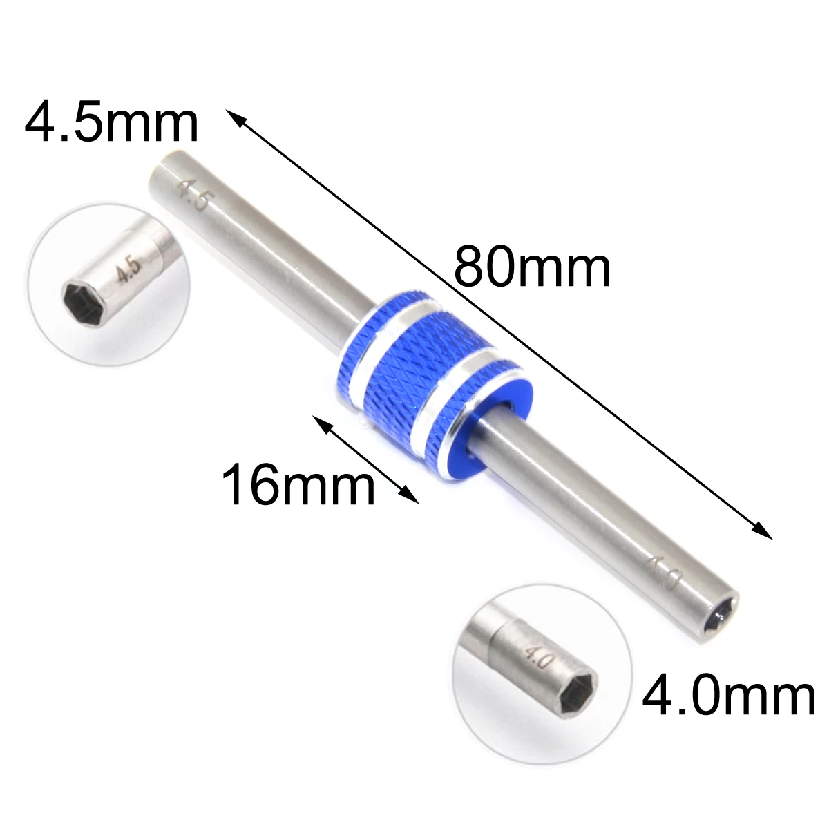 Double Headed Hexagon Wrench Socket Hex Screwdriver Turnbuckles 4-4.5mm for Tamiya Mini 4wd  RC Boat Car Helicopter Tools