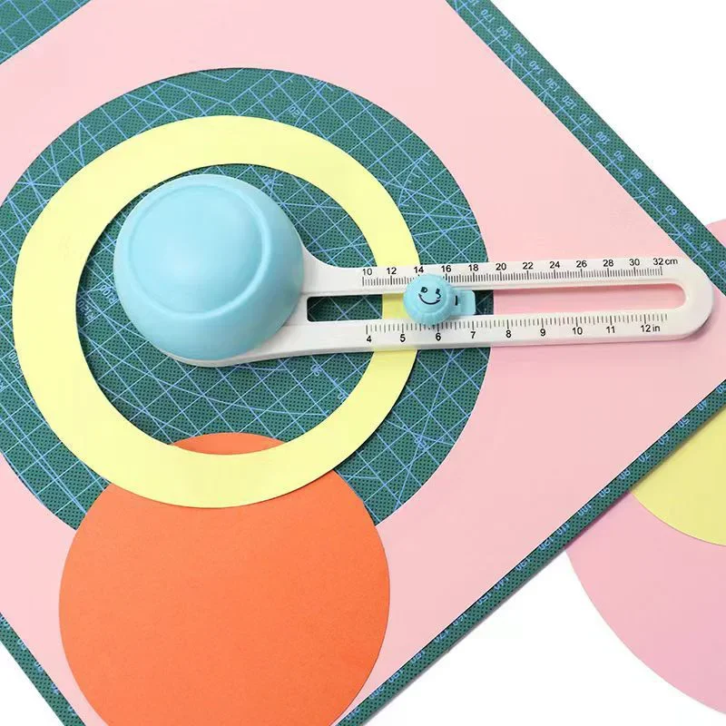 Round Cutter Adjustable Size Paper Cutter Artwork Students DIY Handbook Greeting Card Making School Student Supplies Art Tool