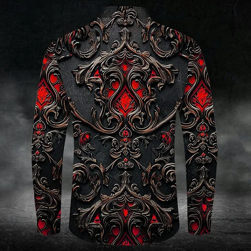 Men\'s casual outdoor street T-shirt long sleeve 3D shirt soft and comfortable new three-dimensional fashion plus size US size