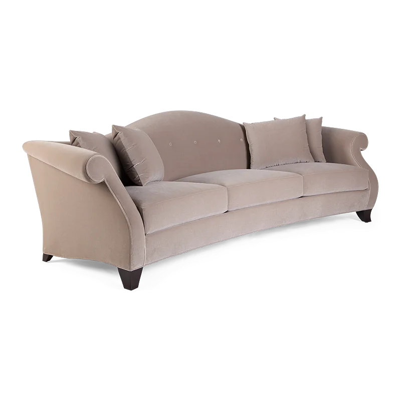 Modern Light Luxury Cream Ins Style European retro elegant sofa velvet Curved for Large and Small Apartments for Hotels