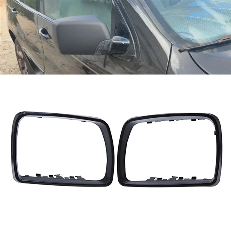 51168254904 Car Black Rearview Mirror Cover Shell Side Mirror Frame Replacement For E53 X5 2000-2006