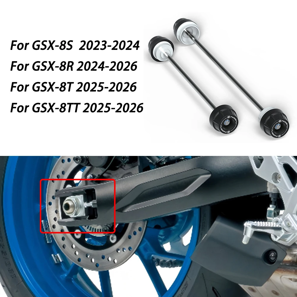

Rear Front Axle Fork Crash Slider For Suzuki GSX-8S GSX-8R GSX-8T GSX-8TT Motorcycle Wheel Protector